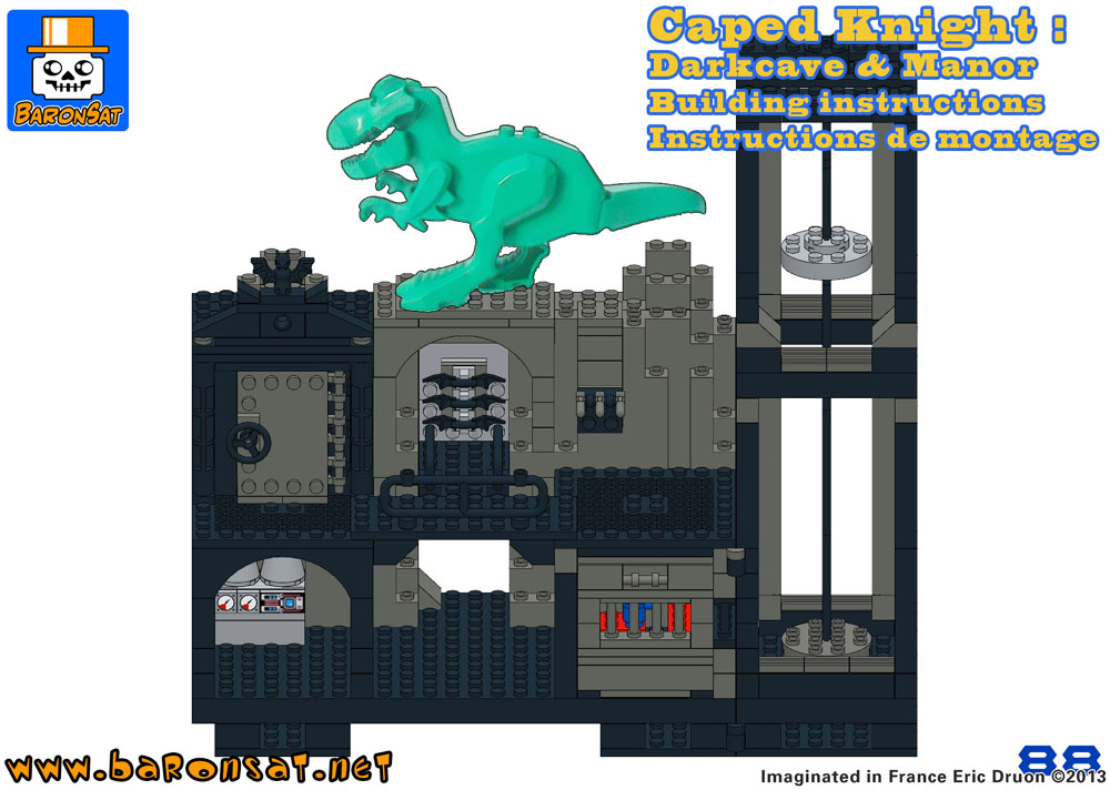 Instructions Lego Bricks Custom Batcave & Wayne Manor Lift