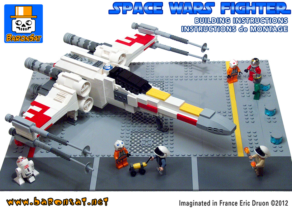 Lego Moc X-Wing Fighter Rebel Base Diorama Building Instructions