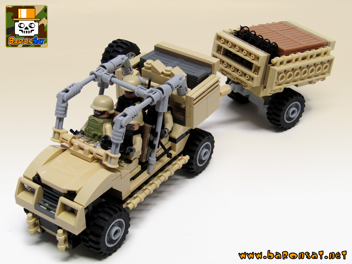 Lego moc Polaris tactical off-road vehicle with Trailer Above View