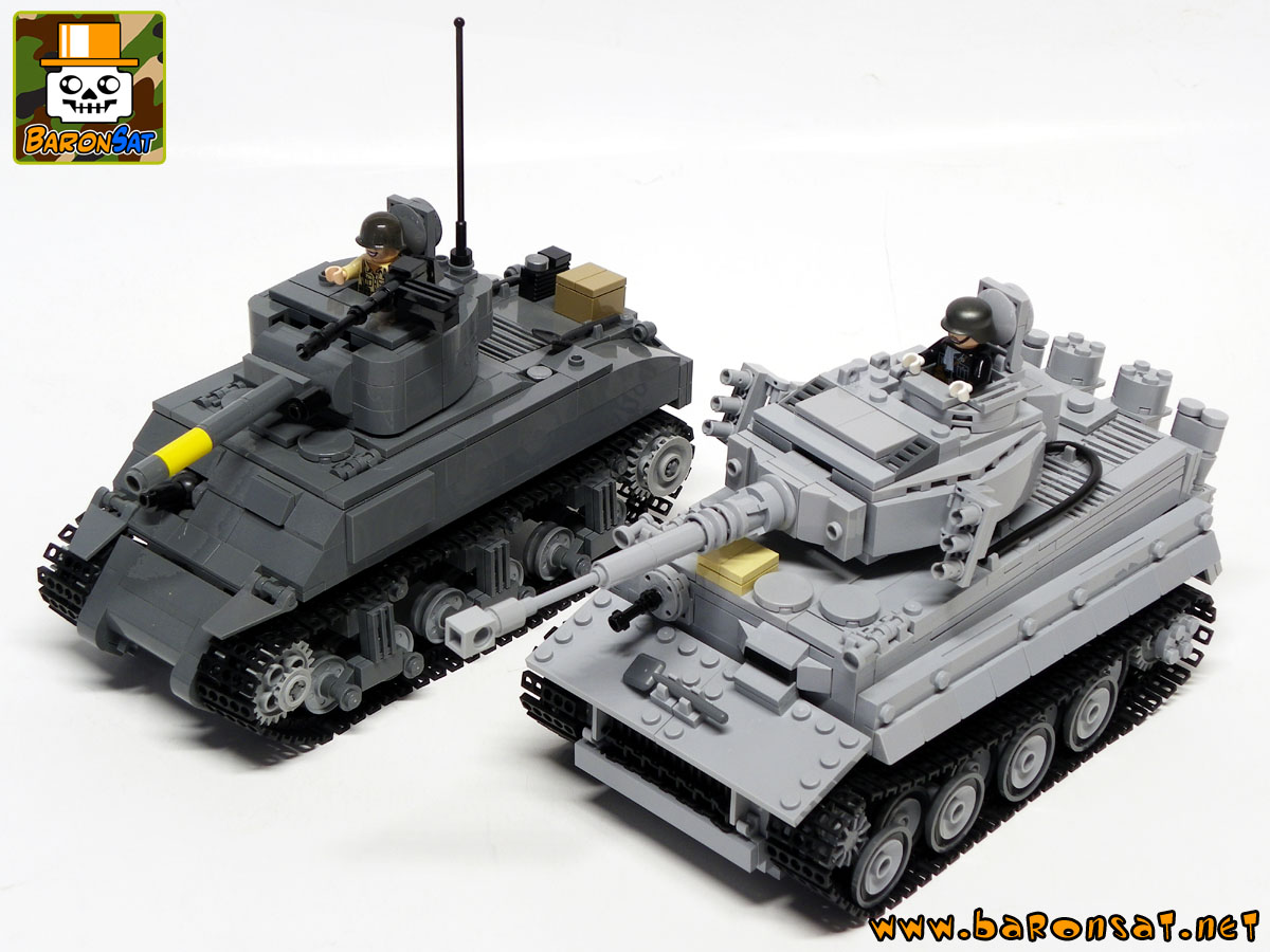 Lego moc Sherman M4A4 & Tiger SDKFZ181 side by side