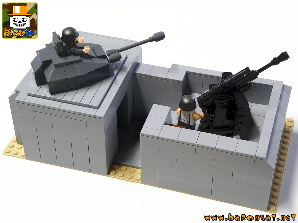 Lego moc WW2 Flak & Turret German Bunker model Back