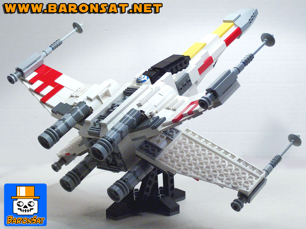 X-Wing Fighter on Stand Lego Moc Custom model Back View