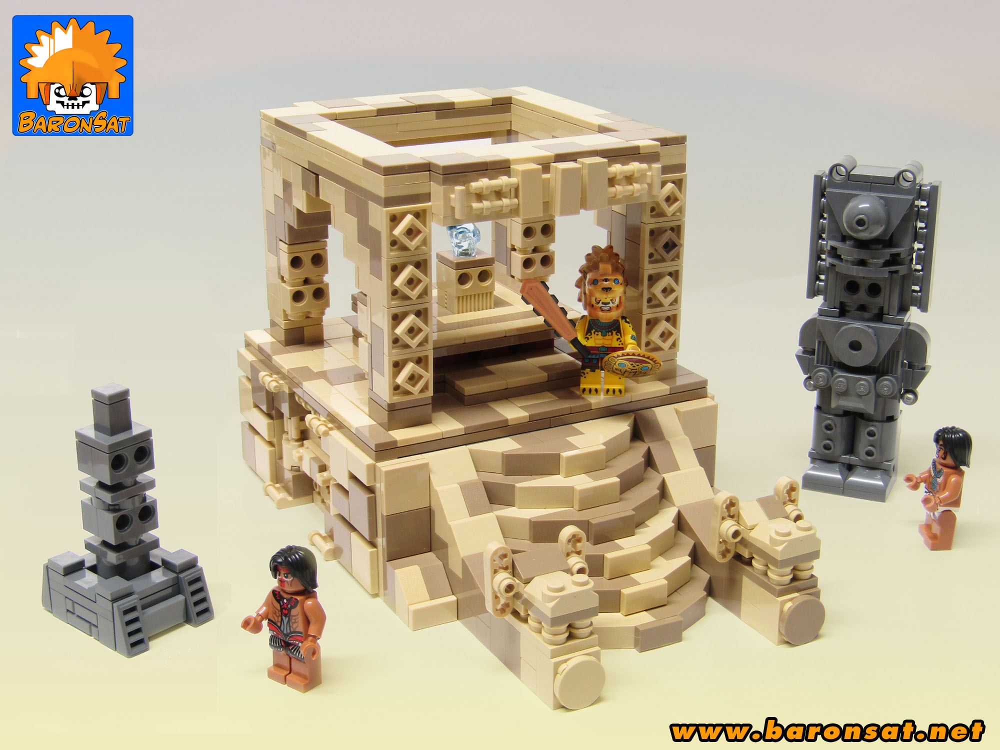 Mesoamerica adventures lego moc temple & statues models