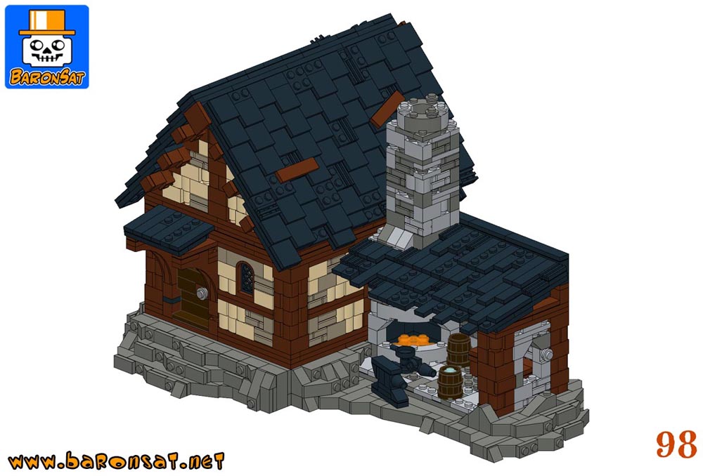 Lego Building Instructions Custom Blacksmith Forge & House