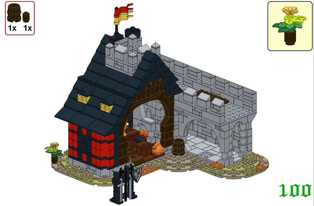 Fortified Inn Castle Lego moc instructions sample