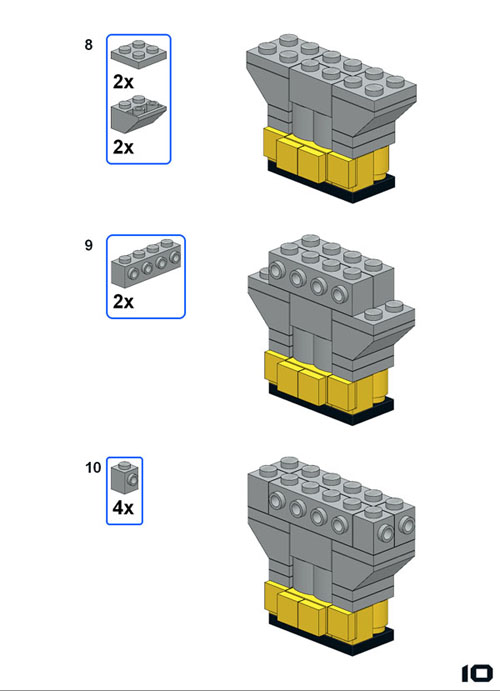 Lego moc Free Building Instructions for Moodscale Batman Figure Page 10