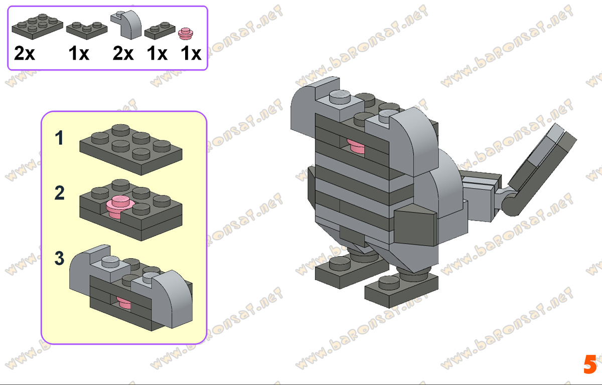 Lego moc Free Building Instructions Cute Cat Custom Model Page 7