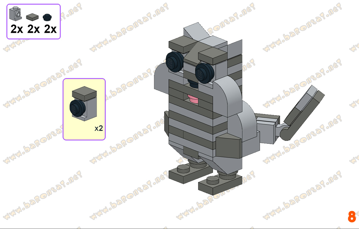 Lego moc Free Building Instructions Cute Cat Custom Model Page 10