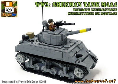 Lego-moc-WW2-Sherman-M4A4-Tank-custom-instructions