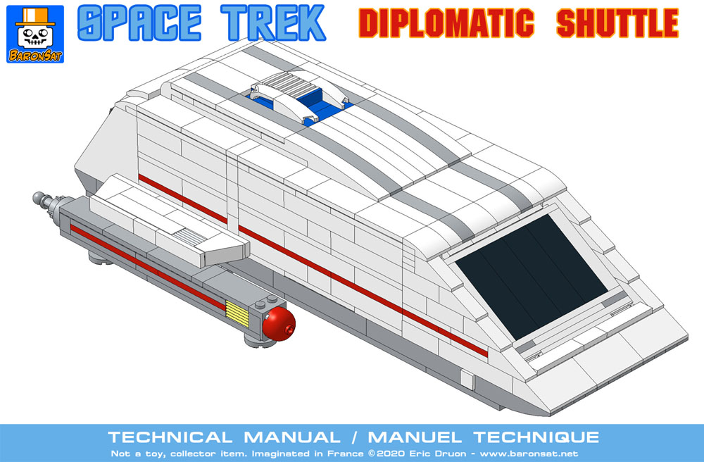 Lego moc Diplomatic Shuttle Building Instructions Star Trek TOS custom model