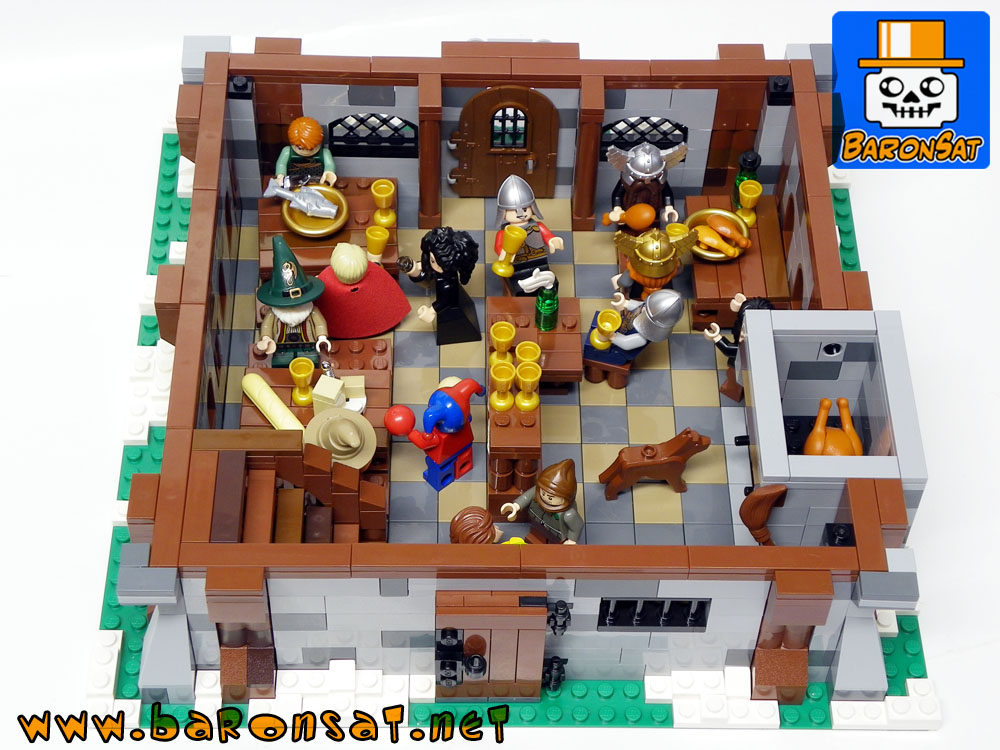 Lego Castle moc Ghost Dragon Inn Custom Model Restaurant Room