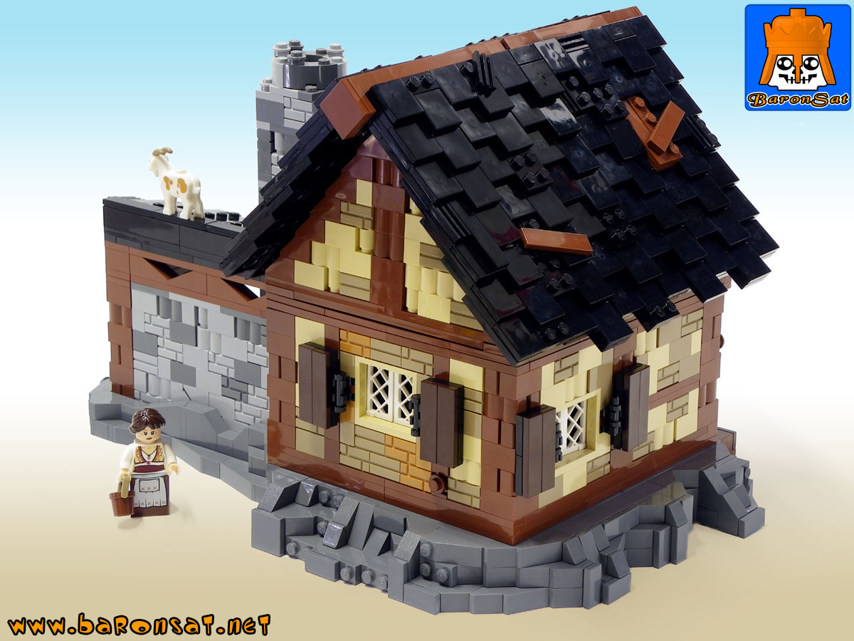 Lego Castle moc Blacksmith House & Forge Custom Model Back View