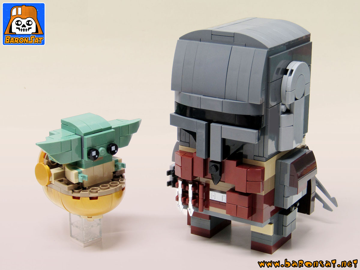 Lego moc Big Mandalorian & Grogu Brickheadz