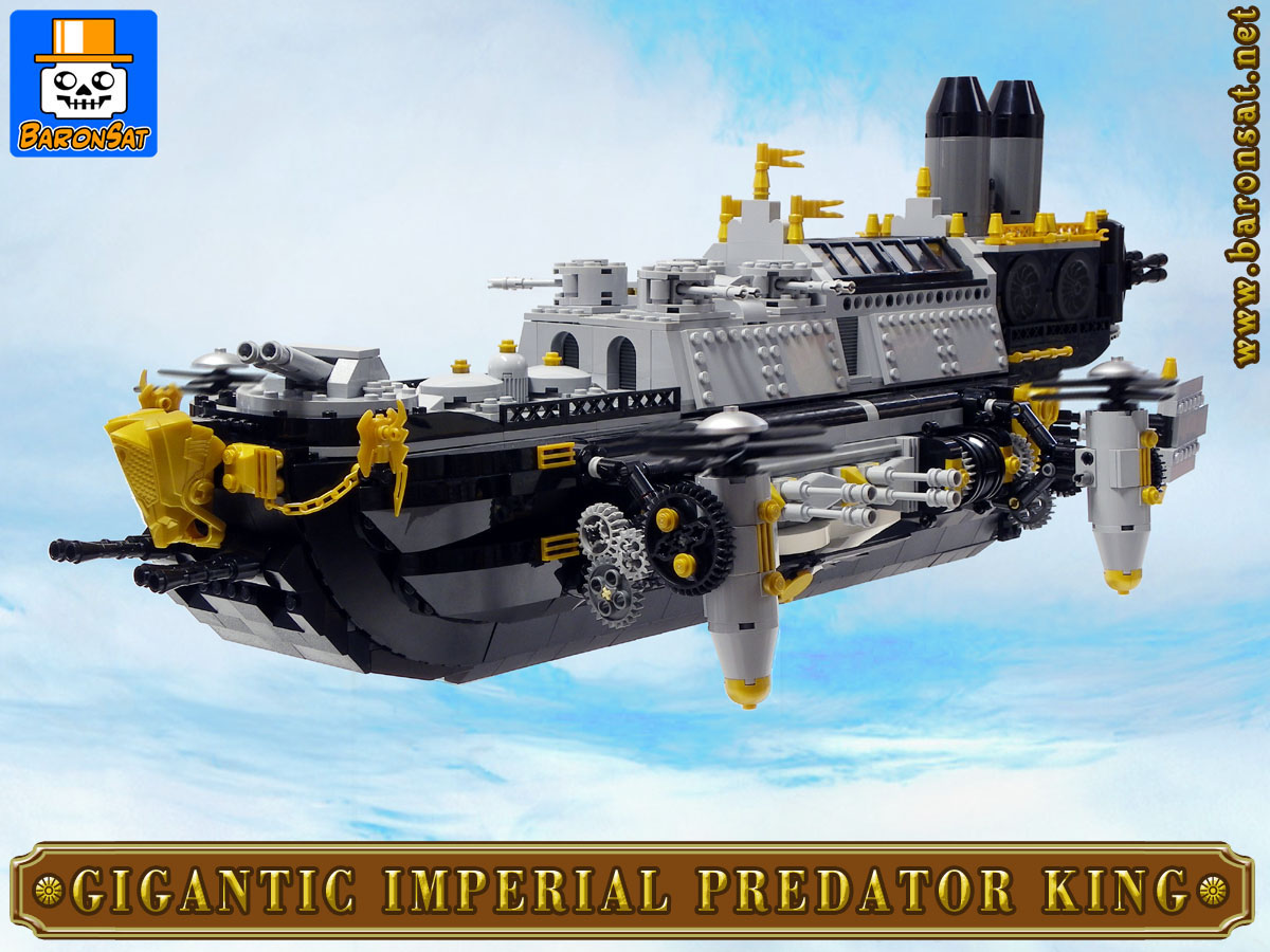 steampunk flying ship custom moc models made of lego bricks