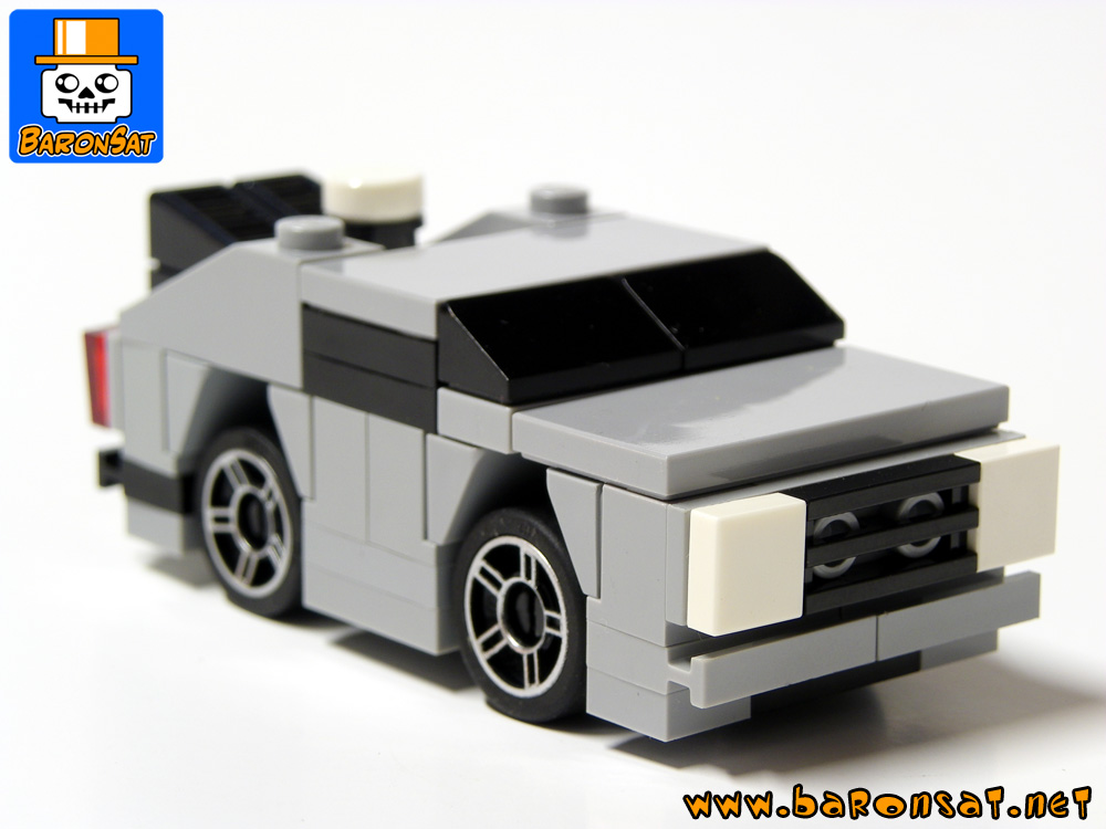 micro de lorean bttf car custom moc models made of lego bricks