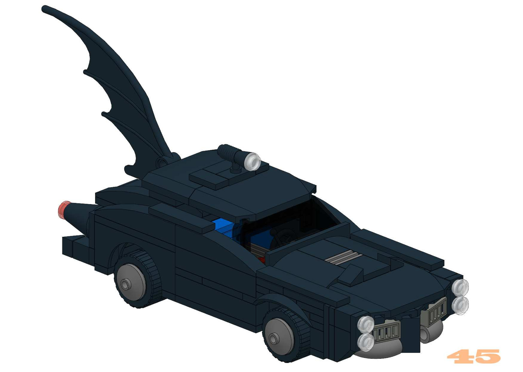 lego Batmobile 1950s building instructions custom model moc