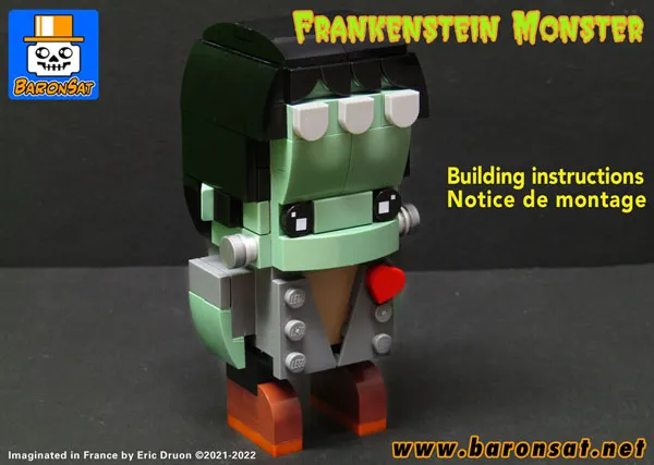 Frankenstein's monster Brickheadz in Lego bricks building instructions