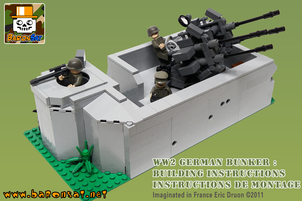 German Flak Bunker Lego moc Custom Model Instructions