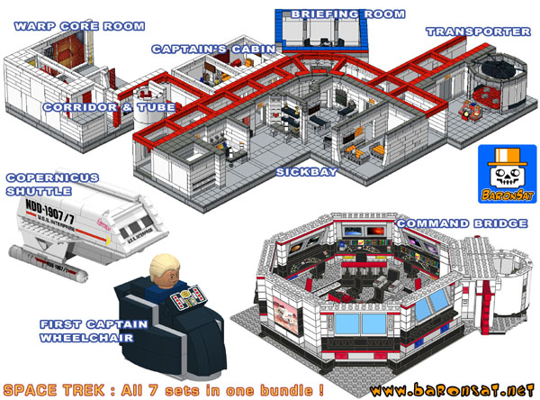 lego star trek tos all custom instructions moc