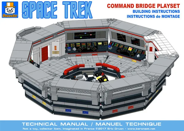 lego command bridge star trek tos custom model moc
