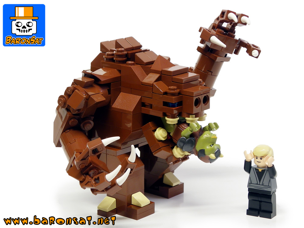 Lego bricks moc Rancor eats Gamorrean