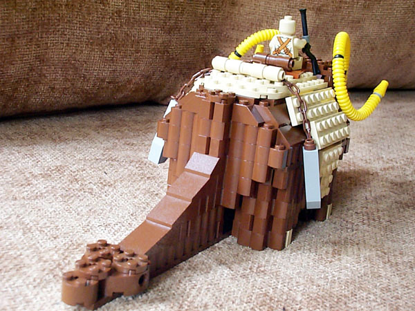 Lego moc Tatooine Bantha with Tusken Raider Custom Model