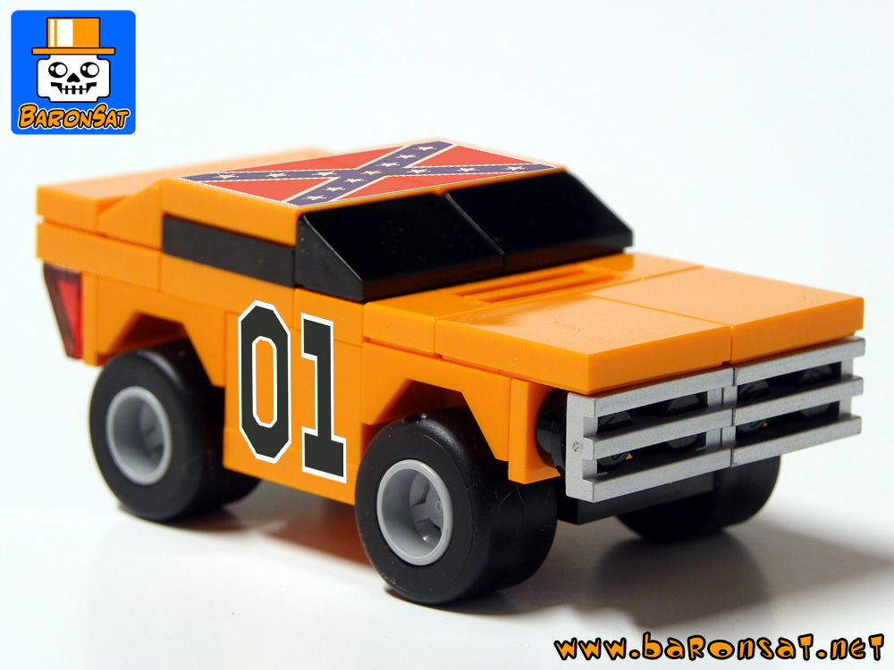 micro general lee charger dodge custom moc models made of lego bricks